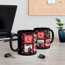 Love & Hearts Black Photo Mug (11oz, 15oz)